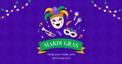 Mardi Gras Celebration Facebook ad Image Preview