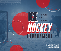 Sporty Ice Hockey Tournament Facebook Post Design