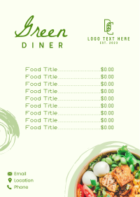 Green Diner Menu Design