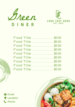 Green Diner Menu Image Preview