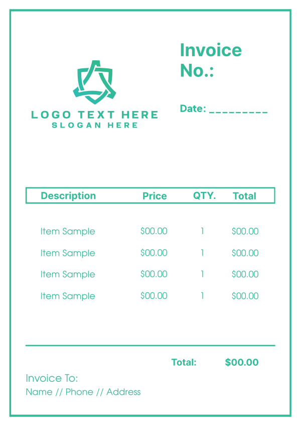 Simple Outlined Invoice Design Image Preview