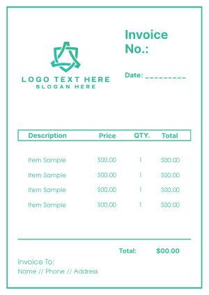 Simple Outlined Invoice Image Preview