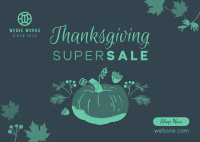 Thanksgiving Pumpkin Sale Postcard Image Preview