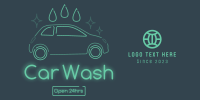 Neon sign Car wash Twitter Post Design