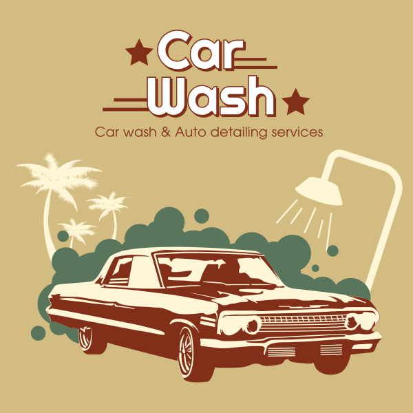 Vintage Carwash Instagram Post Design Image Preview