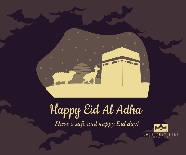Eid Al Adha Kaaba Facebook Post Design Image Preview