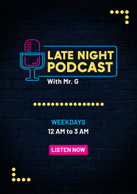Late Night Podcast Flyer Image Preview