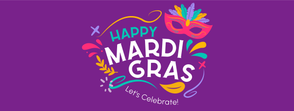 Mardi Gras Mask Facebook Cover Design Image Preview