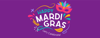 Mardi Gras Mask Facebook cover Image Preview