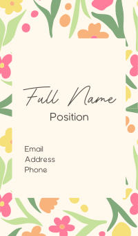 Floral Tulips - Front Business Card Design