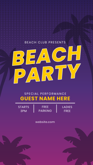Beach Club Party Facebook story Image Preview