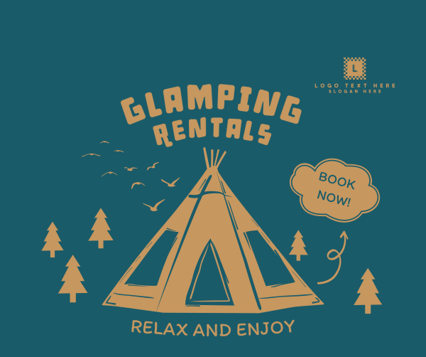 Holiday Glamping Rentals Facebook Post Design Image Preview