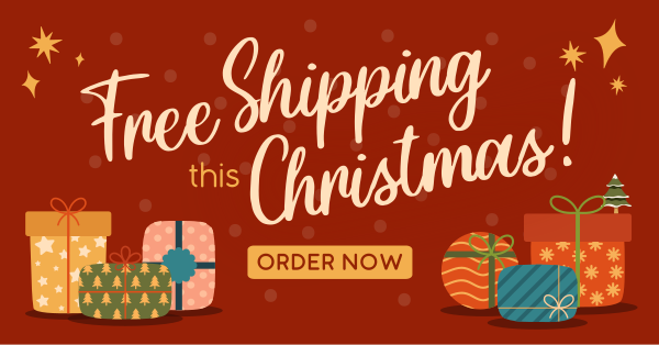 Modern Christmas Free Shipping Facebook Ad Design