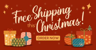 Modern Christmas Free Shipping Facebook ad Image Preview