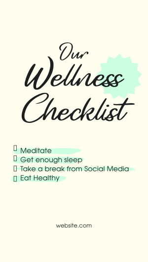 Wellness Checklist Facebook story Image Preview