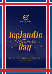 Textured Icelandic National Day Poster Image Preview