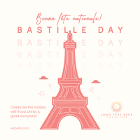 Monoline Eiffel Tower Instagram post Image Preview