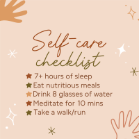 Self care checklist Instagram Post Design