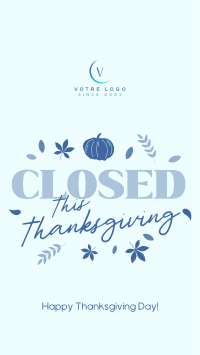 Closed for Thanksgiving Facebook Story Design