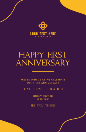 Anniversary Abstract Corners Invitation Image Preview