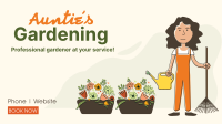 Auntie's Gardening Facebook Event Cover Design
