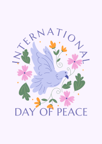 Floral Peace Dove Poster Design