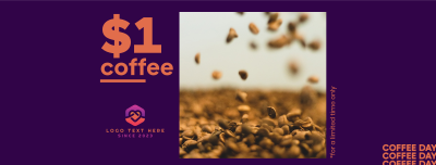 $1 Coffee Day Facebook cover Image Preview