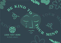Be Kind To Your Mind Postcard Design