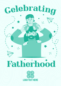 Doodle Happy Dad's Day Flyer Design