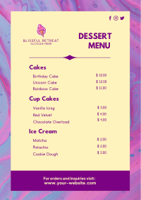 Sweet Dessert Menu Image Preview