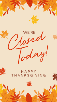 Falling Leaves Closed Sign Facebook Story Design