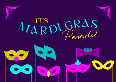 Mardi Gras Masks Postcard Image Preview