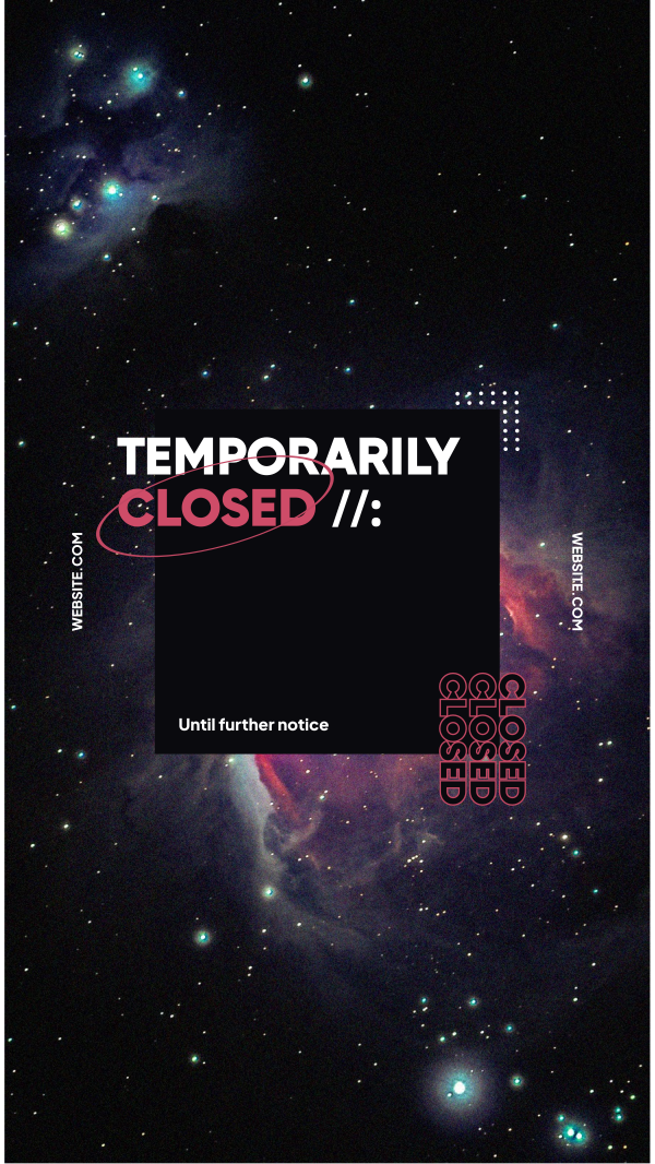 Temporarily Closed Instagram Story Design Image Preview