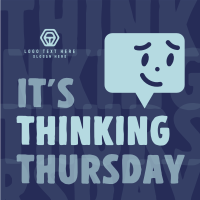 Cute Speech Bubble Thinking Thursday Instagram Post Design