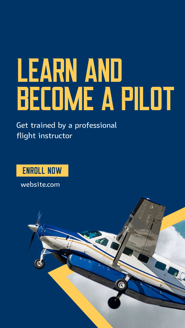 Flight Training Program Instagram Story Design Image Preview