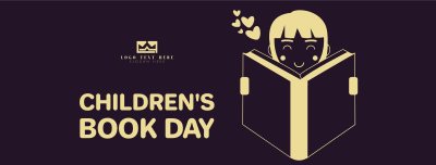 Kid Reading Book Facebook cover Image Preview
