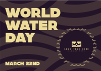 World Water Day Waves Postcard Design