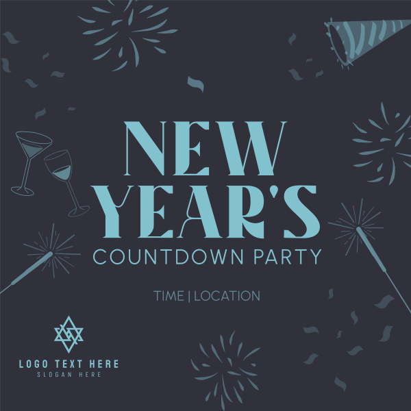 New Year Sparklers Countdown Instagram Post Design Image Preview