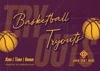 Basketball Game Tryouts Postcard Image Preview