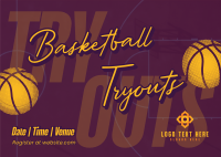 Basketball Game Tryouts Postcard Preview