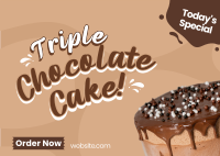 Triple Chocolate Cake Postcard Design