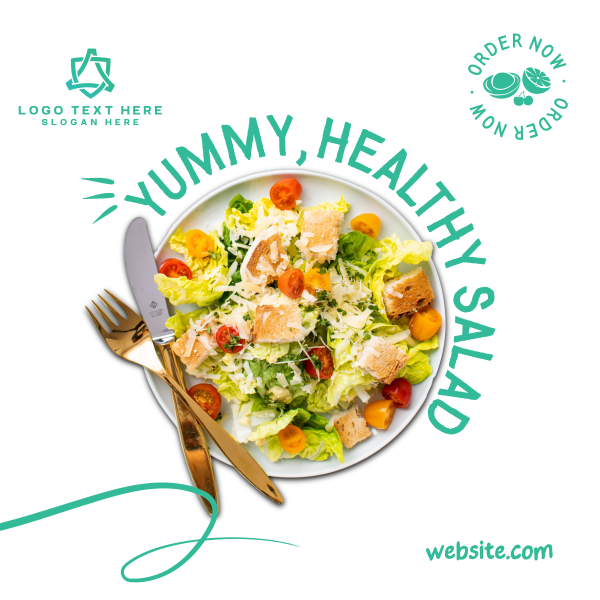 Clean Healthy Salad Instagram Post Design Image Preview