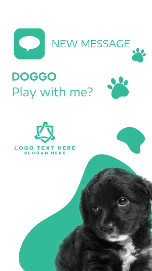 Dog New Message Instagram story Image Preview