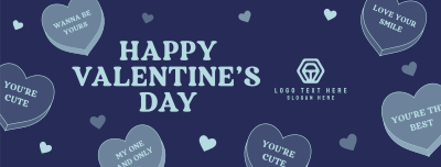 Valentine Candy Hearts Facebook cover Image Preview
