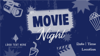 Retro Movie Night Facebook Event Cover Design
