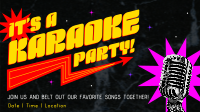 Sparkly Karaoke Party Facebook Event Cover Design