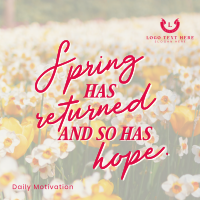 Spring Hope Quote Instagram Post Design