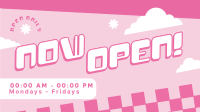 Cute Retro Opening Facebook Event Cover Image Preview