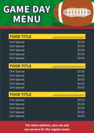 Football Game Day Menu Image Preview