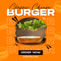 Cheese Burger Restaurant Instagram Post Design